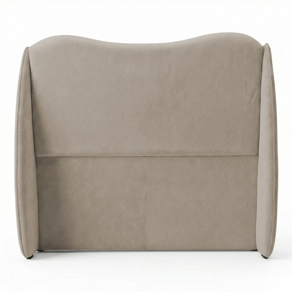 Cabeceira Orgânica Para Cama Box Queen Size Luma 160cm Chenille Bouclê Pérola - Abmaza