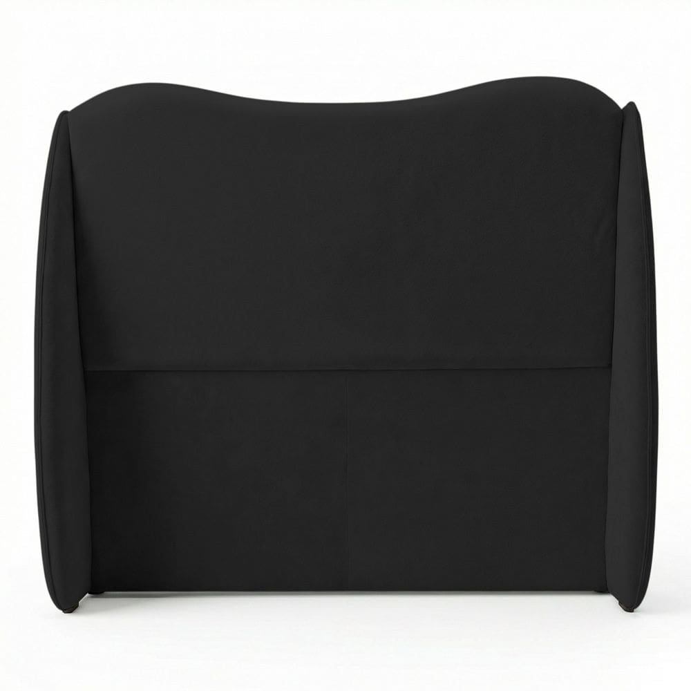 Cabeceira Orgânica Para Cama Box Viúva Luma 120cm Bouclê Preto - Abmaza