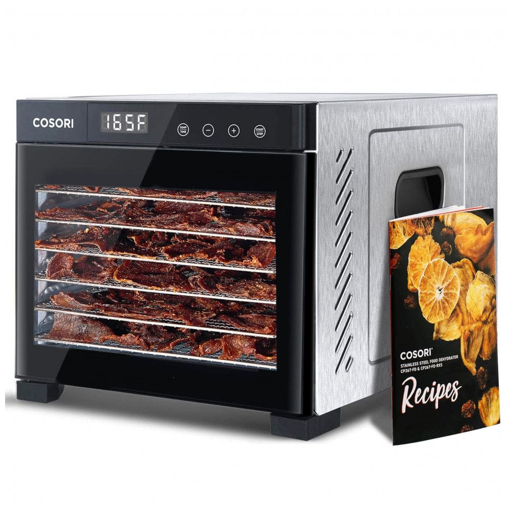 Desidratador de Alimentos com 6 Bandejas e Controle Digital, Aço Inoxidável 600W, 110v, COSORI, Preto