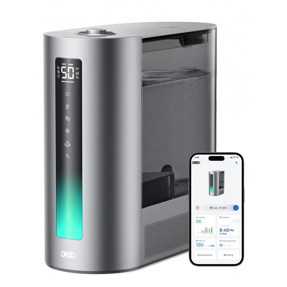 Umidificador Inteligente 6 Litros de Névoa Fria, 60 Horas de Ação, Dreo HM713S, Prata
