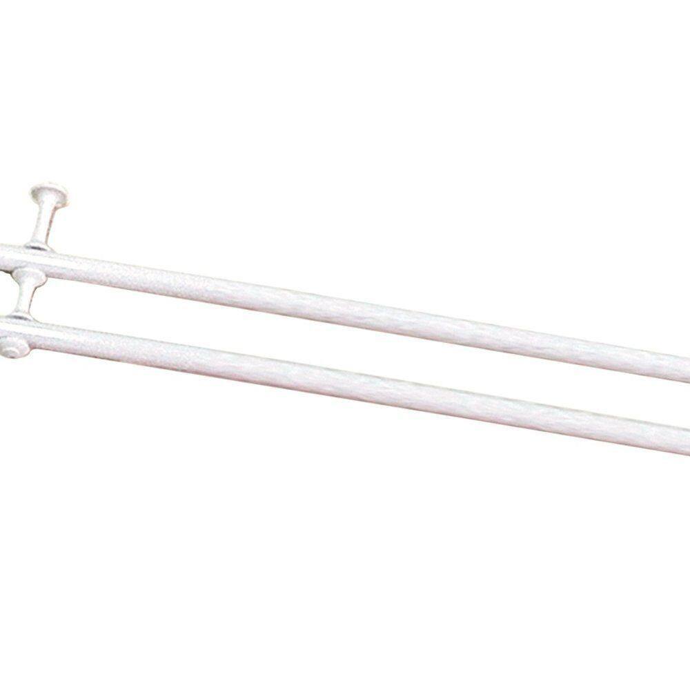 Kit Varão Duplo Para Cortina 2,00m Vilela Pintura Epóxi 100% Ferro - Branco