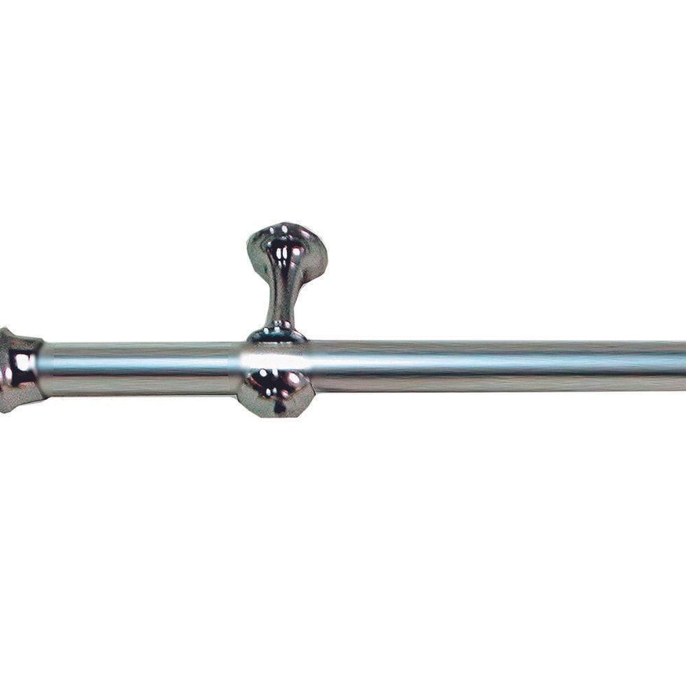 Kit Varão Simples Para Cortina 3,00m Vilela Metalizado 100% Ferro - Cromado