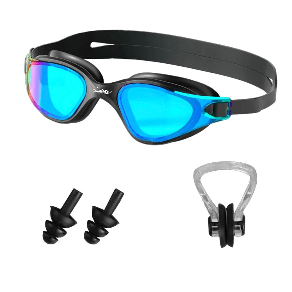 Kit Óculos De Natação Gold Sports Lince Demi Mirror HD-Mesh Bag -Clip Nasal e Protetor de Ouvido