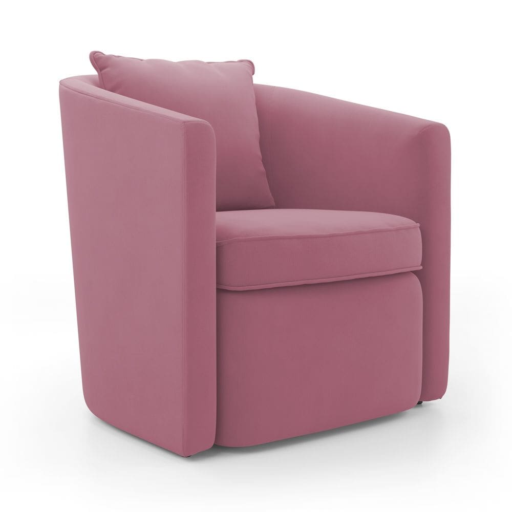 Poltrona Decorativa Sala de Estar Aimê Suede Rosa - Abmaza