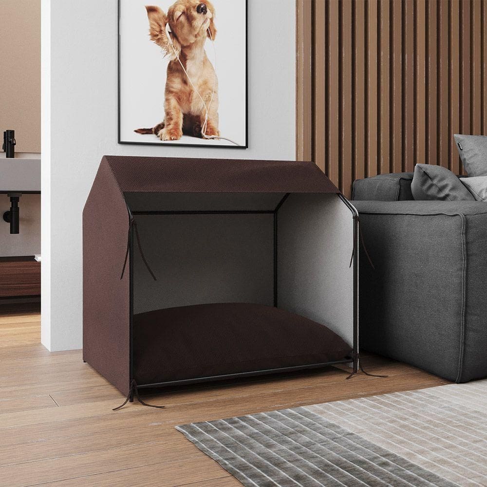 Casinha Pet Tati Para Cachorro Raças Pequenas Abrigo Confortável Para Dormir No Dia A Dia - Marrom