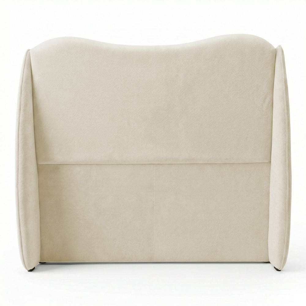 Cabeceira Orgânica Para Cama Box Viúva Luma 120cm Bouclê Bege - Abmaza