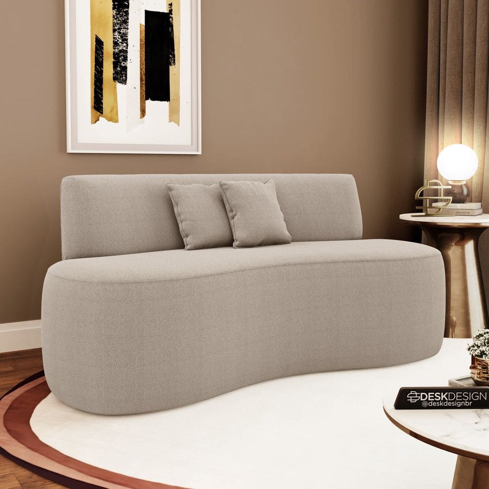 Sofá Orgânico Curvo Living Manhattan 150cm 02 Lugares Bouclê - Abmaza