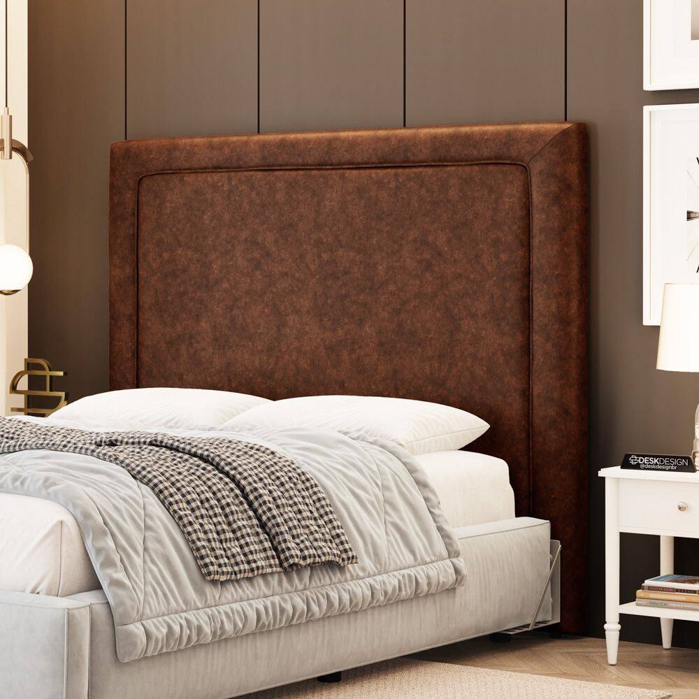 Cabeceira Cama Box Queen Size Alba 160cm com Frame Couríssimo Whisky - Abmaza