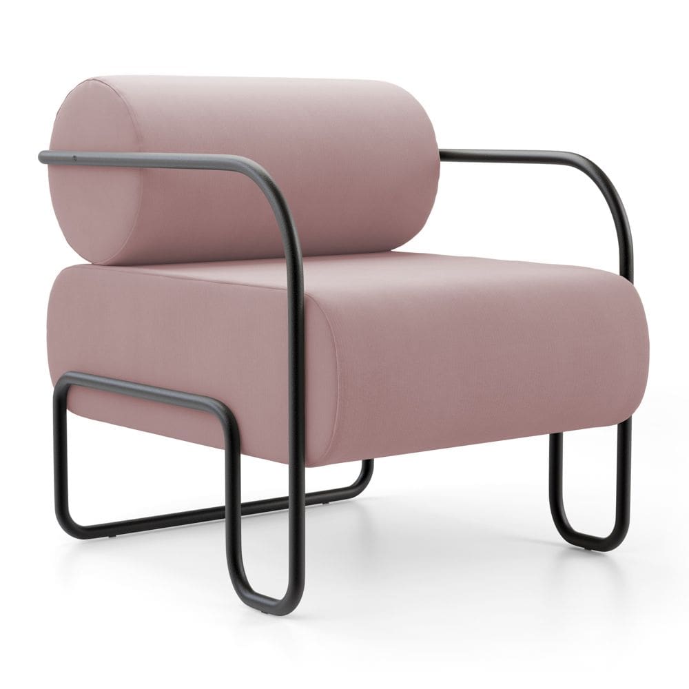 Poltrona Decorativa Orgânica Living Miska Veludo Rosê - Abmaza