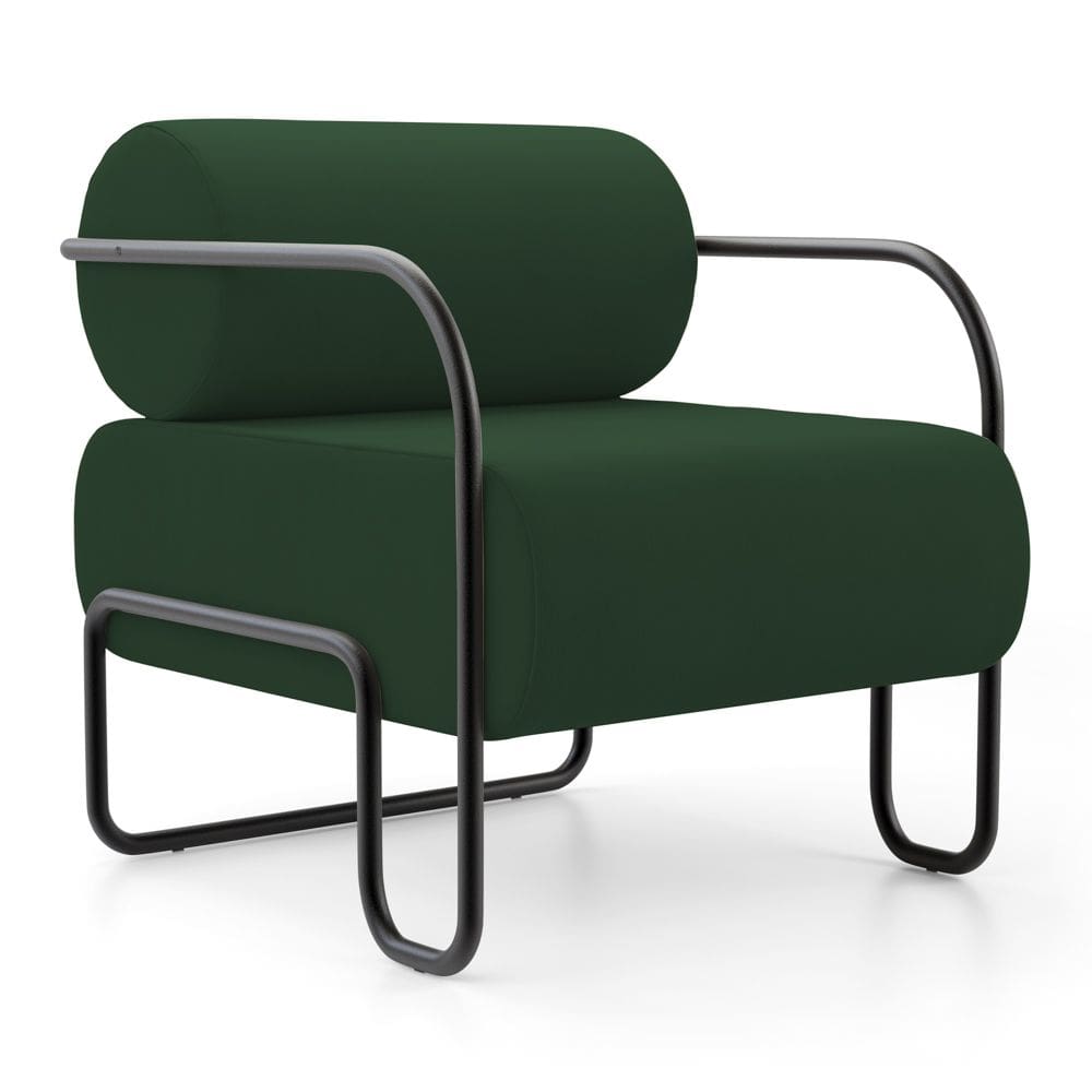 Poltrona Decorativa Orgânica Living Miska Veludo Verde Escuro - Abmaza