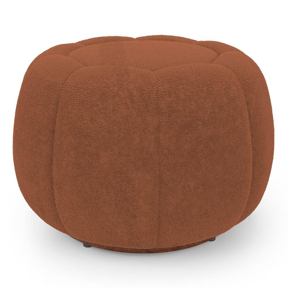 Puff Decorativo Estilo Abóbora Orgânico Shell Bouclê Terracota - Abmaza