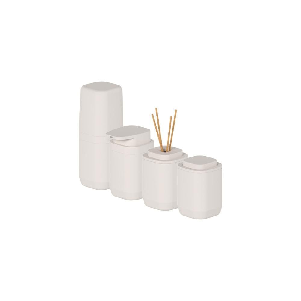 Kit de acessórios de bancada com porta sabonete líquido Ou 4 peças Linha Aura
