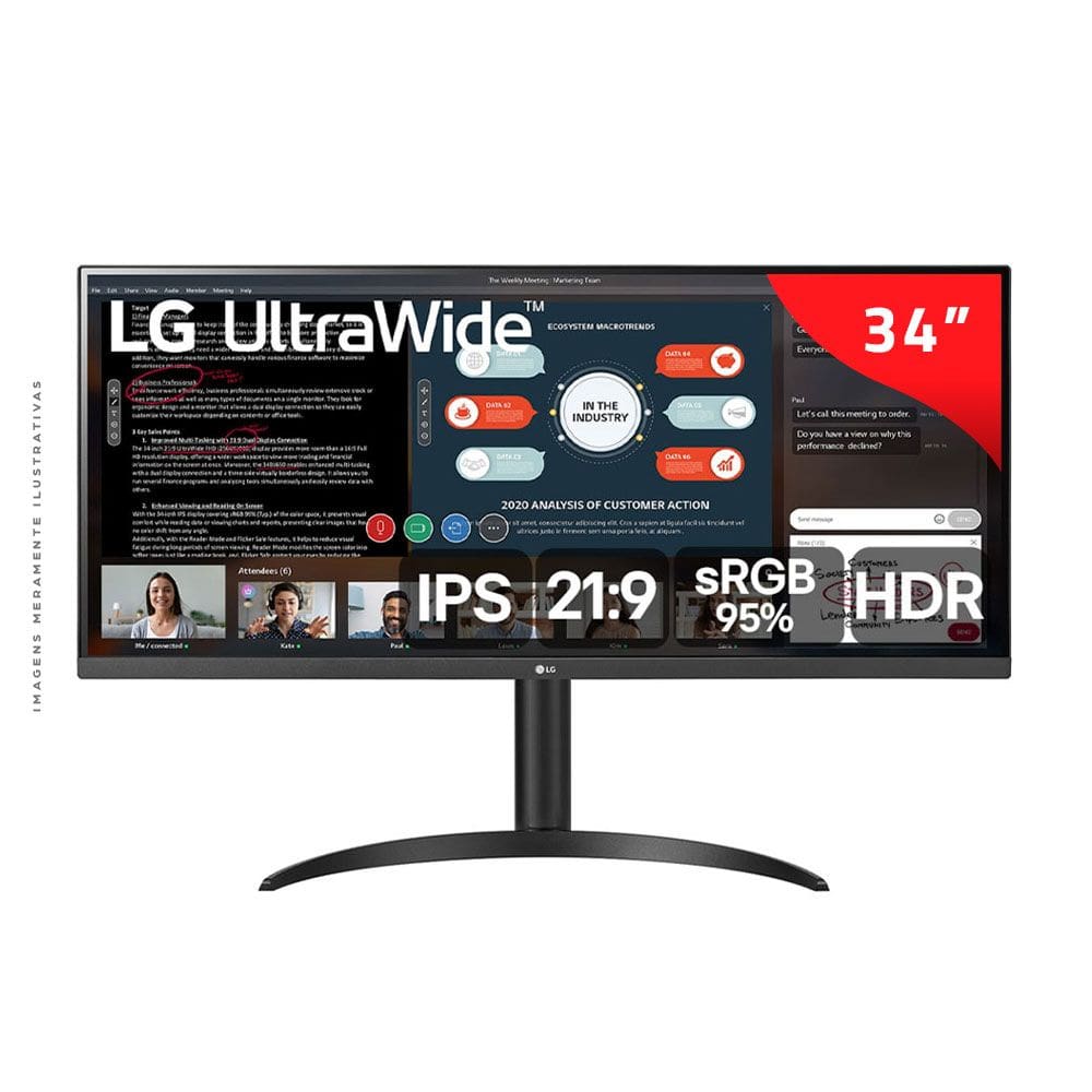Monitor Ultra Wide LG 34WP550, 34”, IPS, FULL HD, 5MS, 75HZ, AMD Freesync, HDMI - 34WP550-B