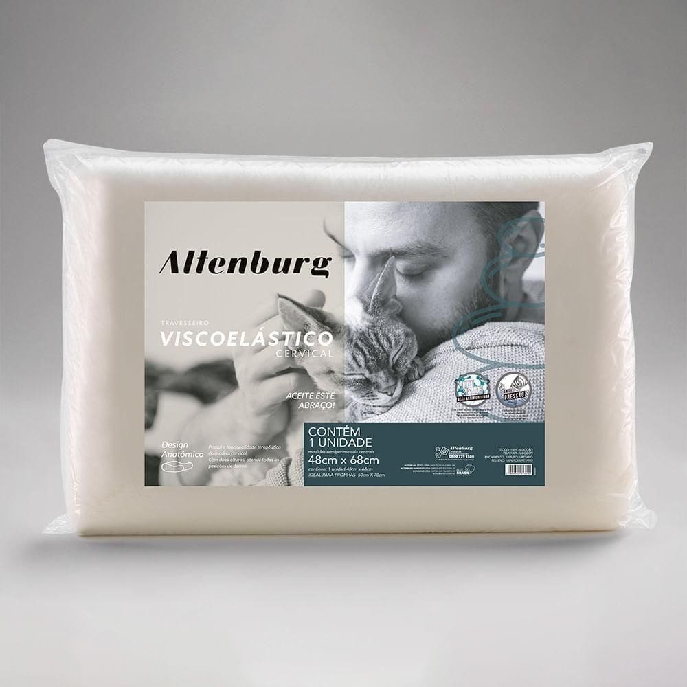 Travesseiro Altenburg Viscoelástico Cervical 48cm X 68cm