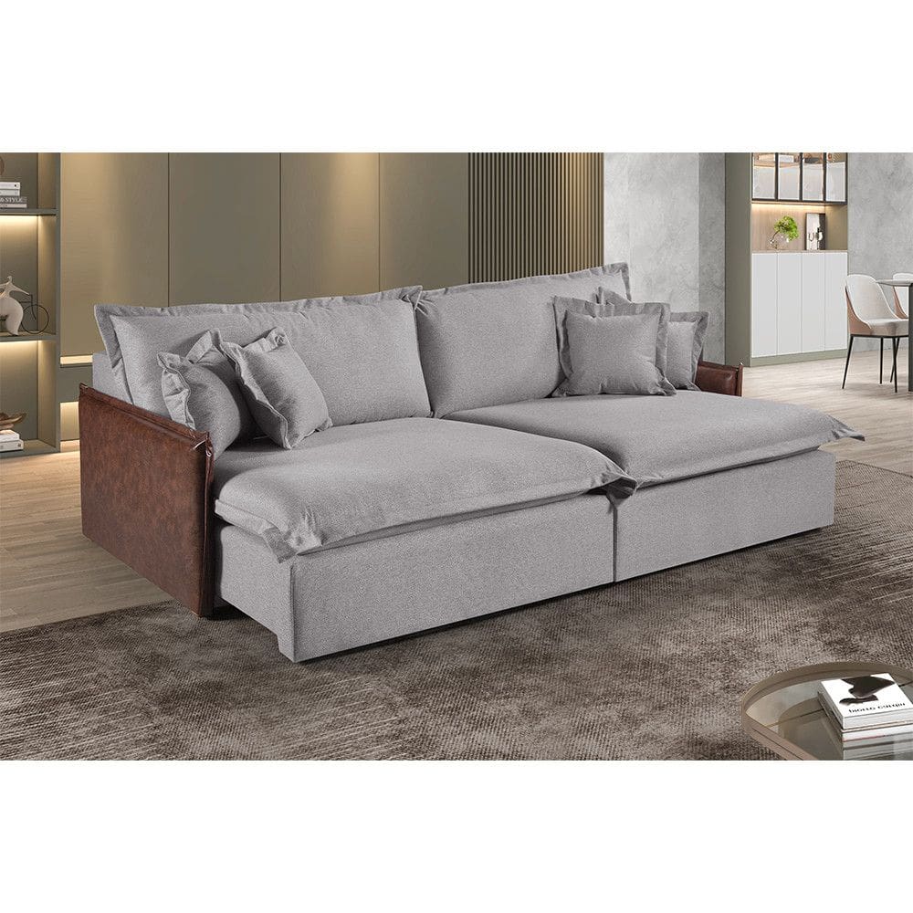 Sofa Martins M-160 Linho 2 Modulos 100cm Braco 7cm Estofados Martins