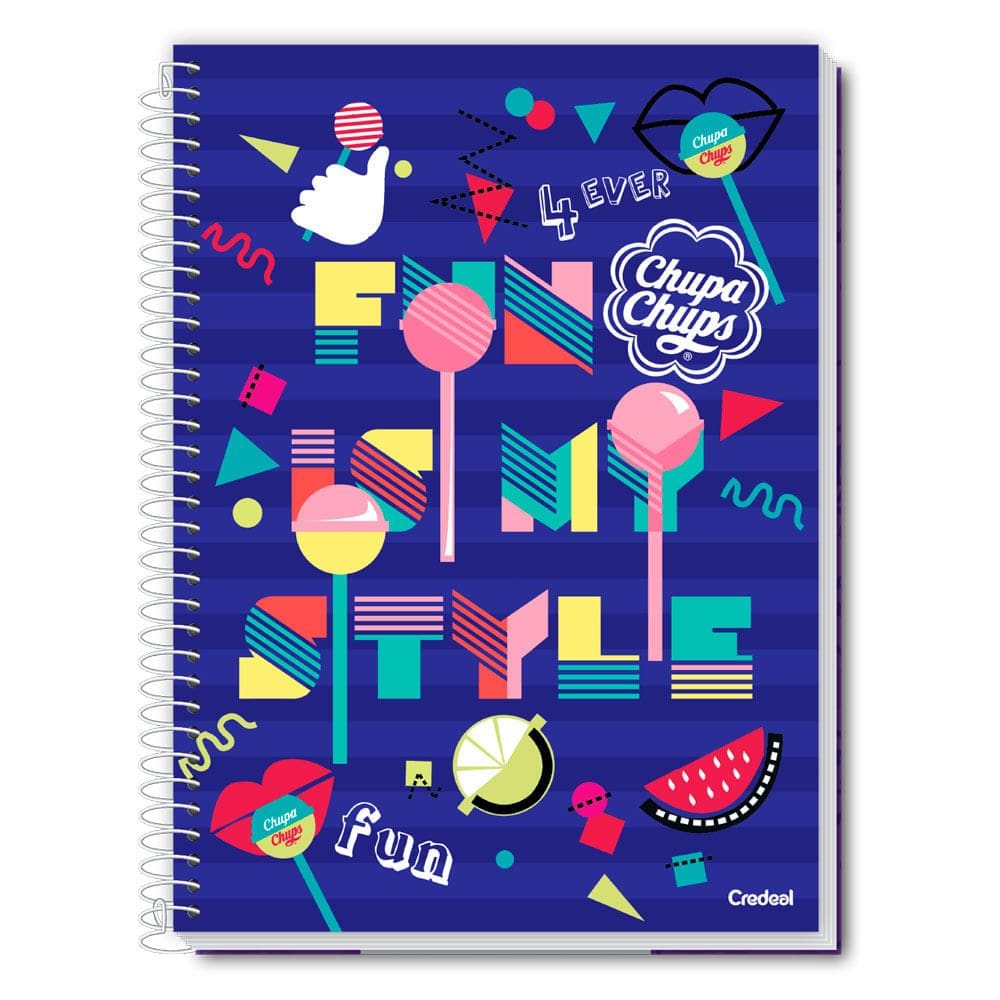 Caderno Universitário Feminino Chupa Chups 160F/10 Matérias Credeal