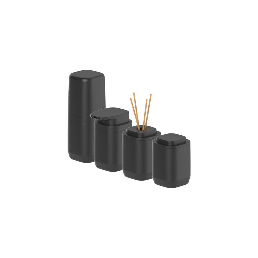 Kit de acessórios de bancada com porta sabonete líquido Ou 4 peças Linha Aura