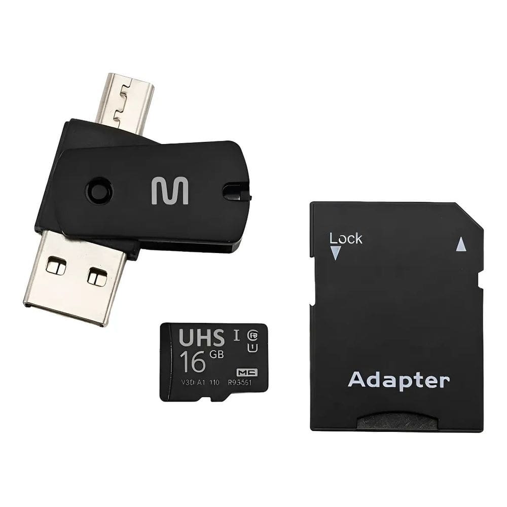 Cartão de Memória C10 16GB Multilaser Adpatador Dual Drive MC150