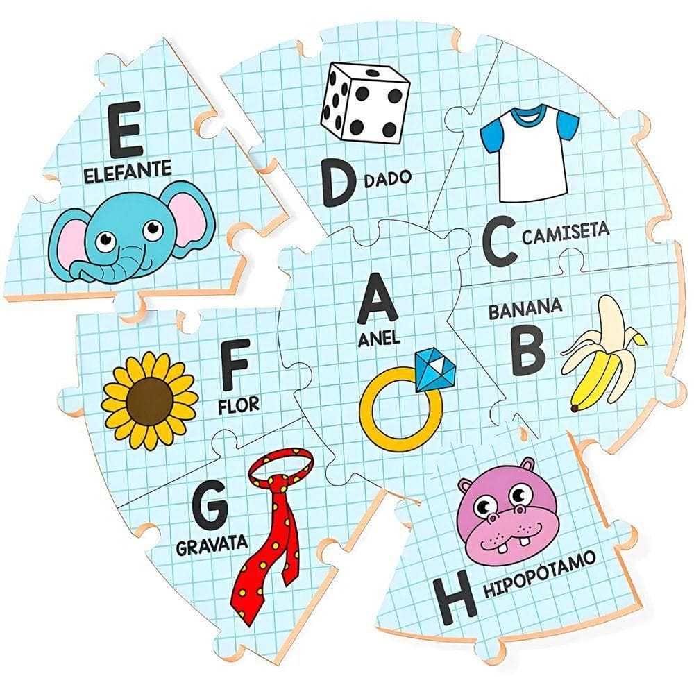 Brinquedo Educativo Alfabeto Formato Caracol Letras - Aprendizado Lúdico E Divertido