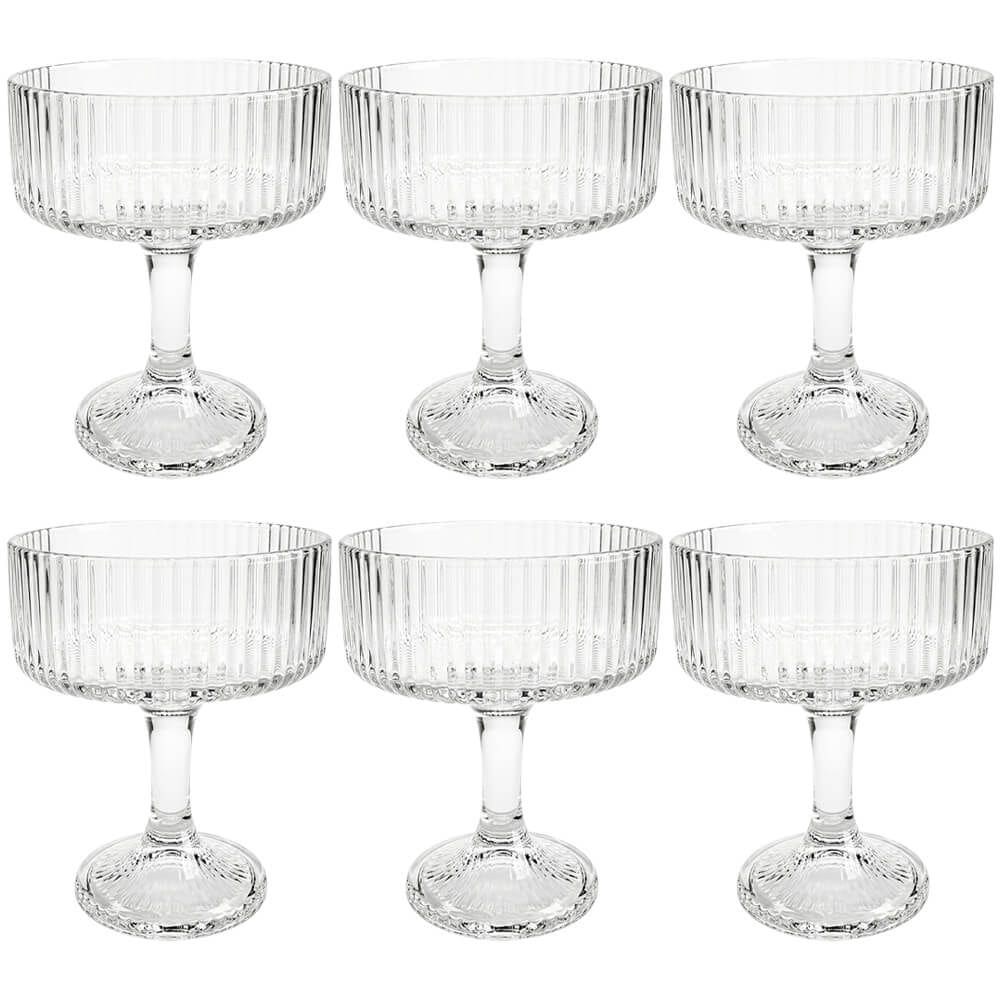 Conjunto De Taças De Sobremesa Latinos De Vidro Transparente 300ml 6 Peças - Casambiente