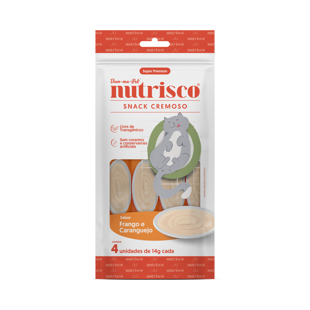 Petisco Para Gatos Snack Cremoso Nutrisco Frango E Caranguejo 56Gr