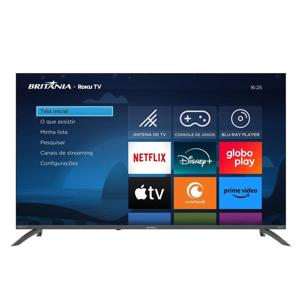 Smart TV 50” Britânia Roku TV LED Dolby Audio BTV50VA4REGB