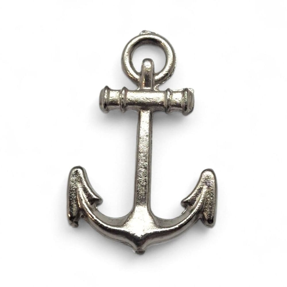 Kit 12 Pingente Âncora Marinheiro Prata Esperança 2,5 cm