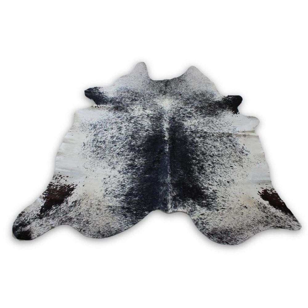 Tapete  Couro Natural  Pele Salpicado Preto E Branco M