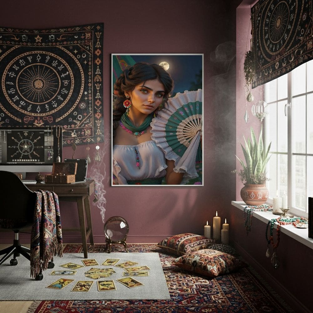 Quadro Decor Cigana Dos Olhos Claros 70x50cm Mold Branca