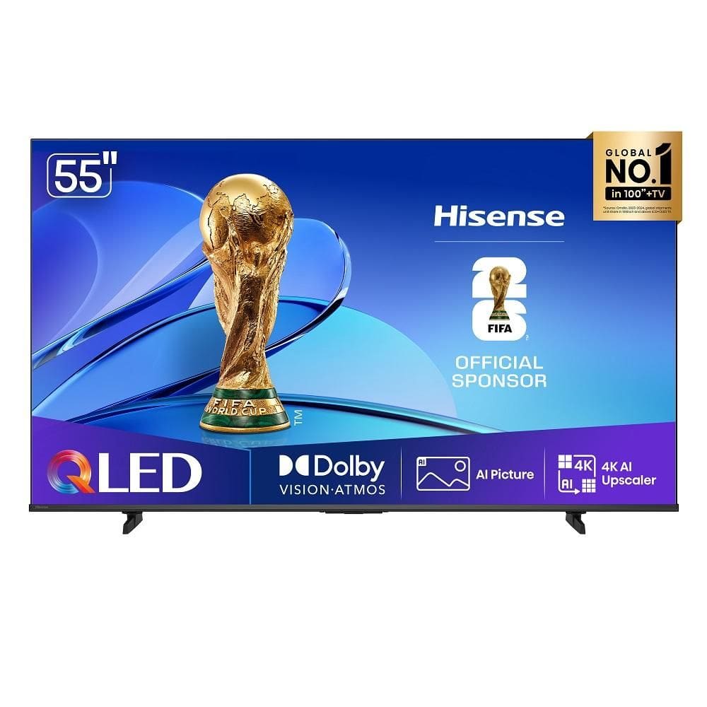 Smart TV Hisense QLED 4K 55” 55Q6QV com Processador AI Dolby Vision HDR10+ HLG Filmmaker Mode Dolby Gaming Dolby Atmos Alexa e Google