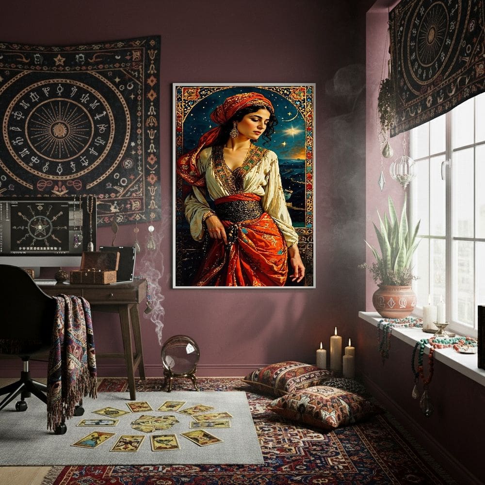 Quadro Decorativo Beleza Cigana 70x50cm Mold Branca