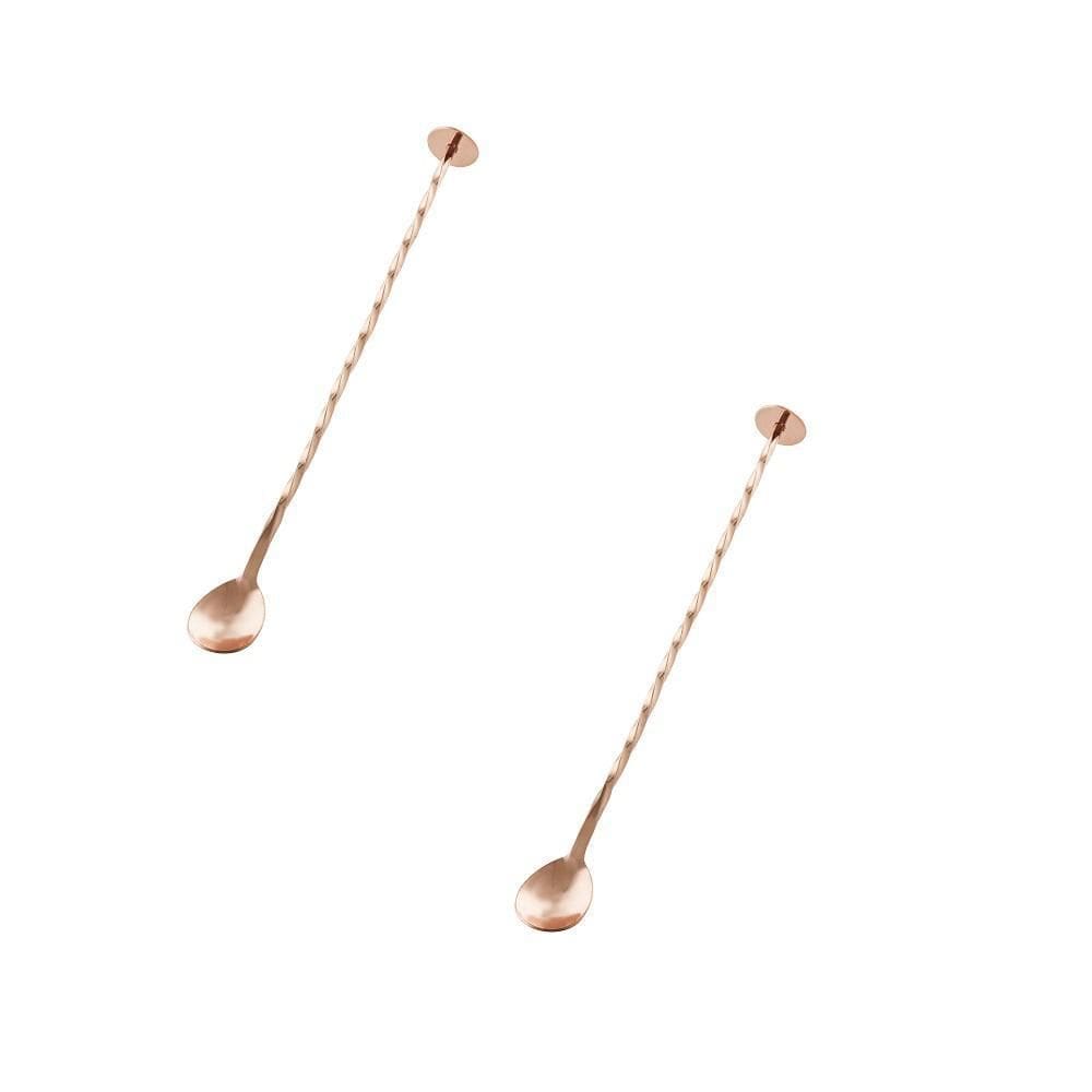 Duas Colheres Bailarina Para Bebidas - Inox - Cor Cobre