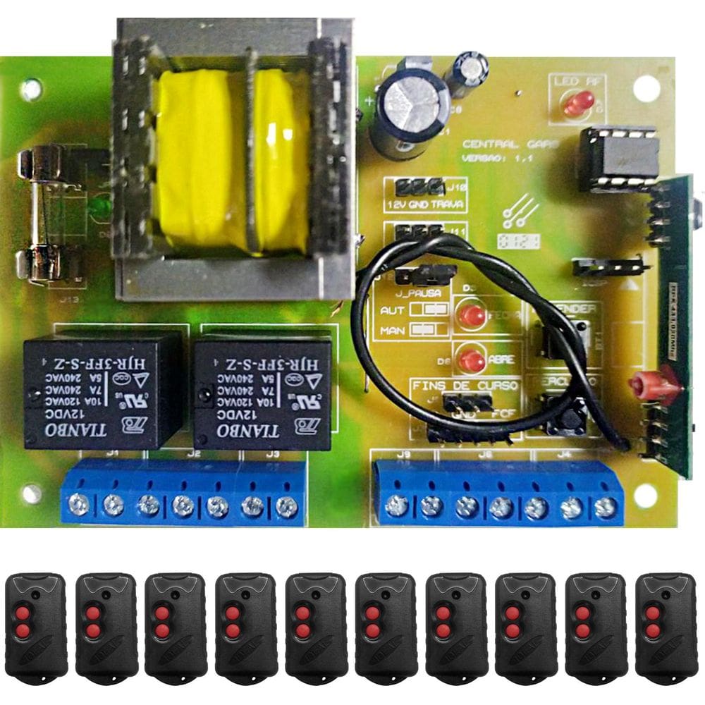 Kit 1 Central De Comando Gars + 10 Ctrls Code Learning 5103