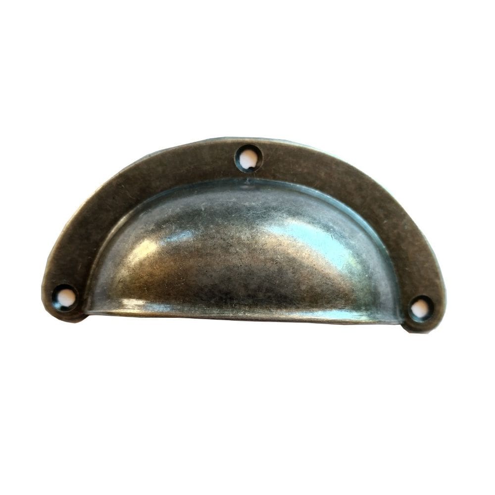 Puxador Concha Colonial Prata Velho Para Moveis Com 10 Un