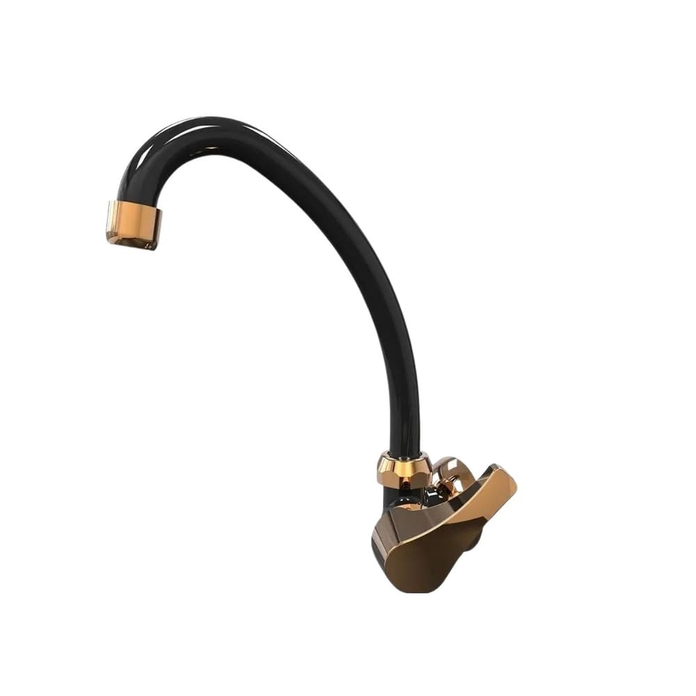 Torneira Cozinha Premium Móvel 1/4 Acquabios - Preta Dourada