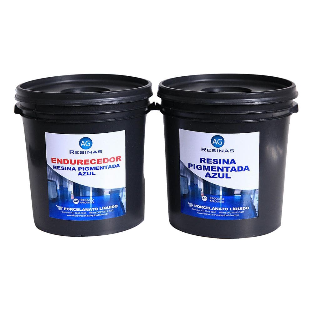 Kit Resina Epóxi Azul + Endurecedor Porcelanato Líquido  20 Kg  Resinas Ag