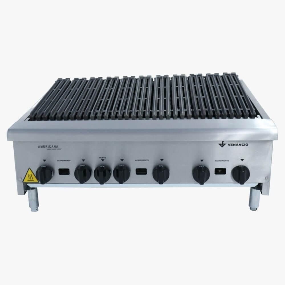 Chapa Grill Charbroiler Americana Venancio Corpo Em Aço Inox Escovado A Gás 90cm - Cgg90 14186