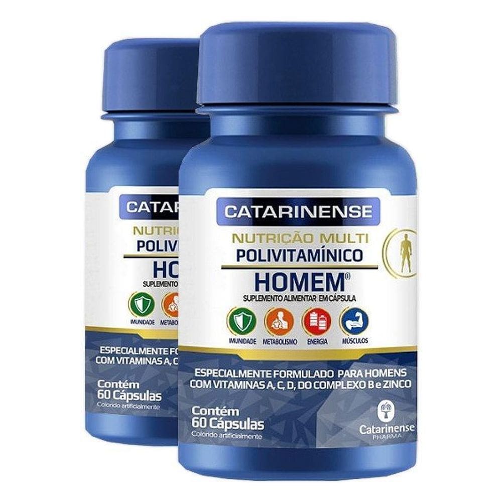 Kit 2 Polivitamínico Homem Catarinense 60 Cápsulas