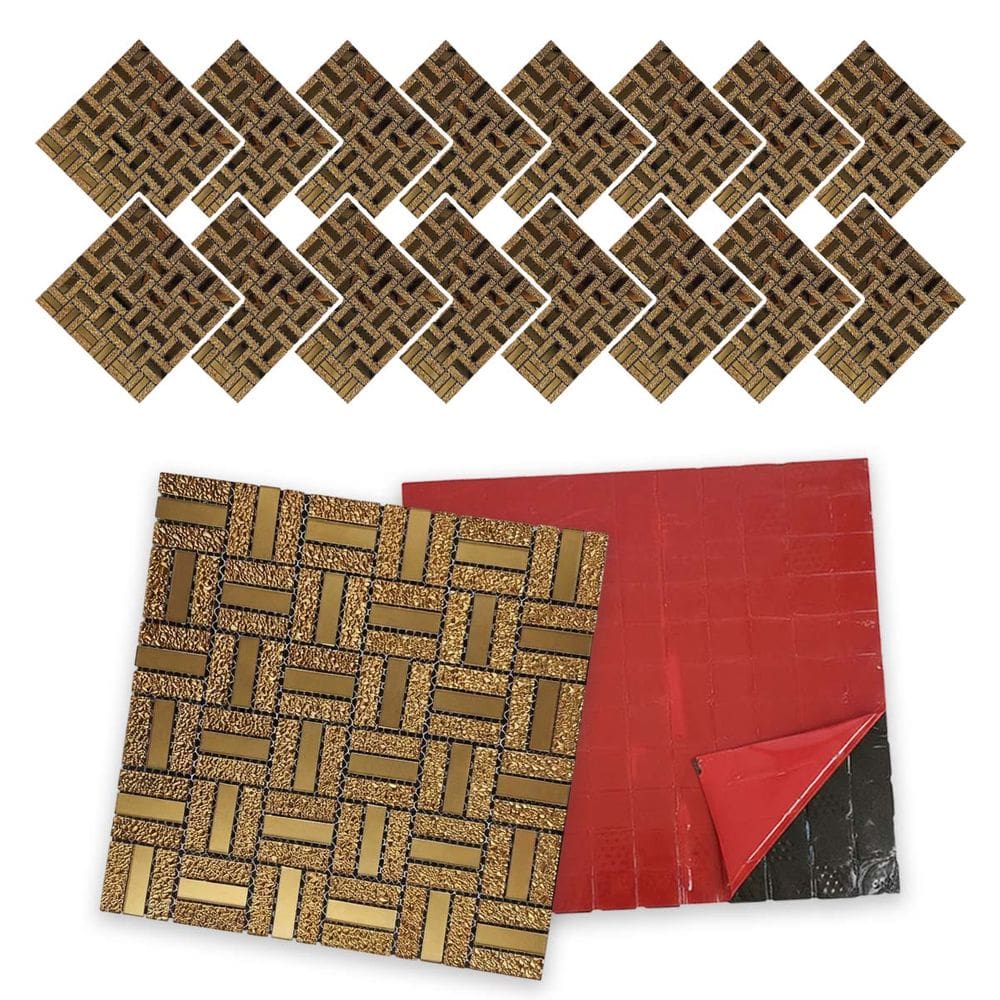 Pastilha De Vidro Kit 16 Uni Autocolante Parede Cozinha Banheiro Decorativa Facil Aplicacao Moderna Reforma Requintado