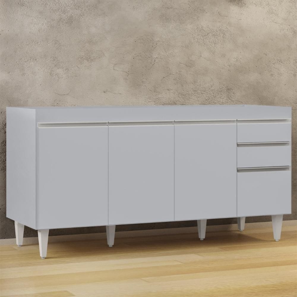 Balcão de Cozinha para Pia 160cm sem Tampo Arkansas Cinza Claro - Lumil