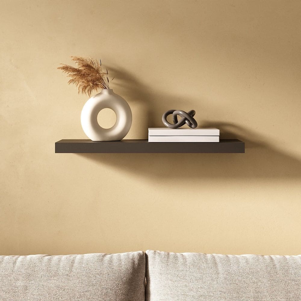 Prateleira Suspensa para Parede Suporte Invisível 67x17cm Tamburato Preto