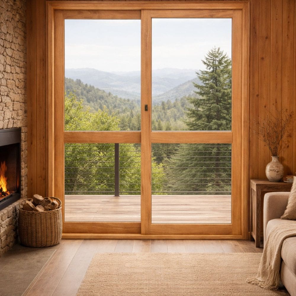 Porta Janela Madecen Eucalipto Premium de Correr 200x213 Natural