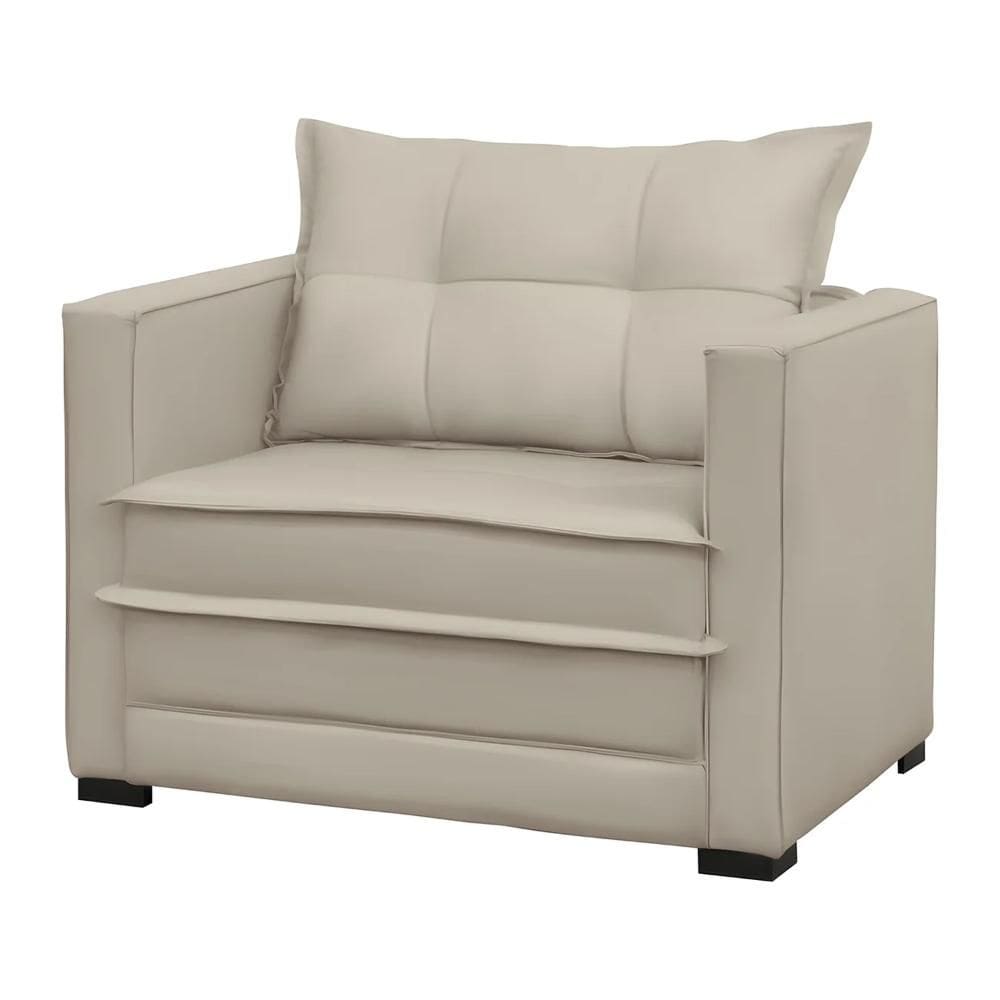 Sofá Cama Solteiro Berlim B10 Suede Bege - Mpozenato
