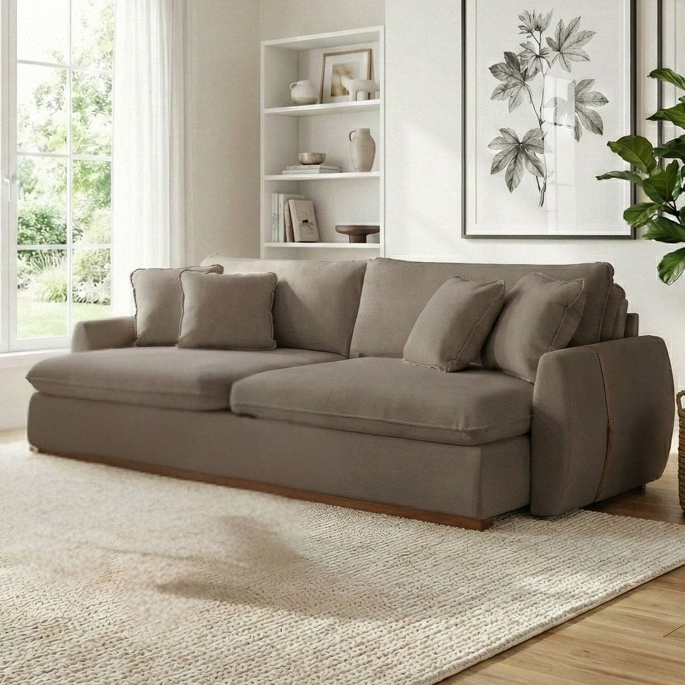 Sofá Cama 3 Lugares Retrátil Reclinável 270cm Veludo com Molas Ensacadas Apolo Marrom