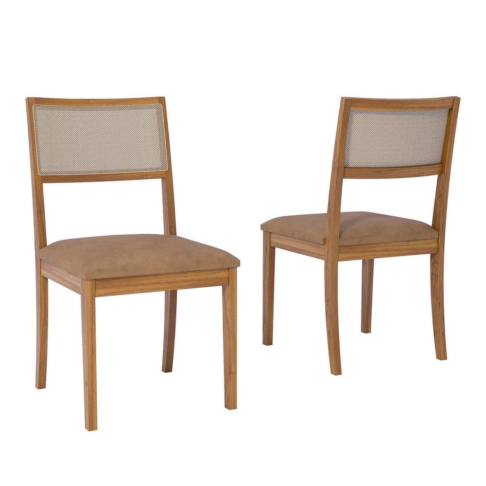 Jogo 2 Cadeiras para Sala de Jantar Kiwi Natuame Madeira/Kaki