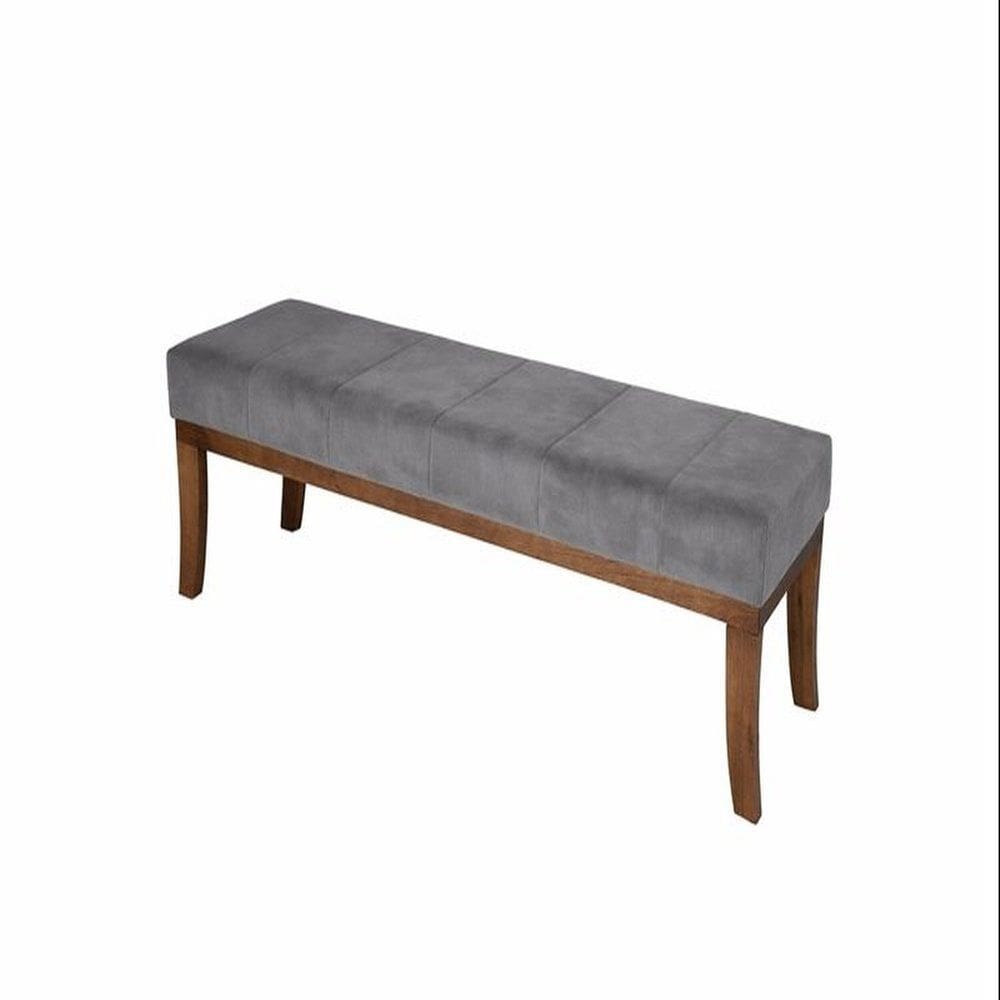 Puff em Veludo 160x40cm Requadro Lucia Cinza