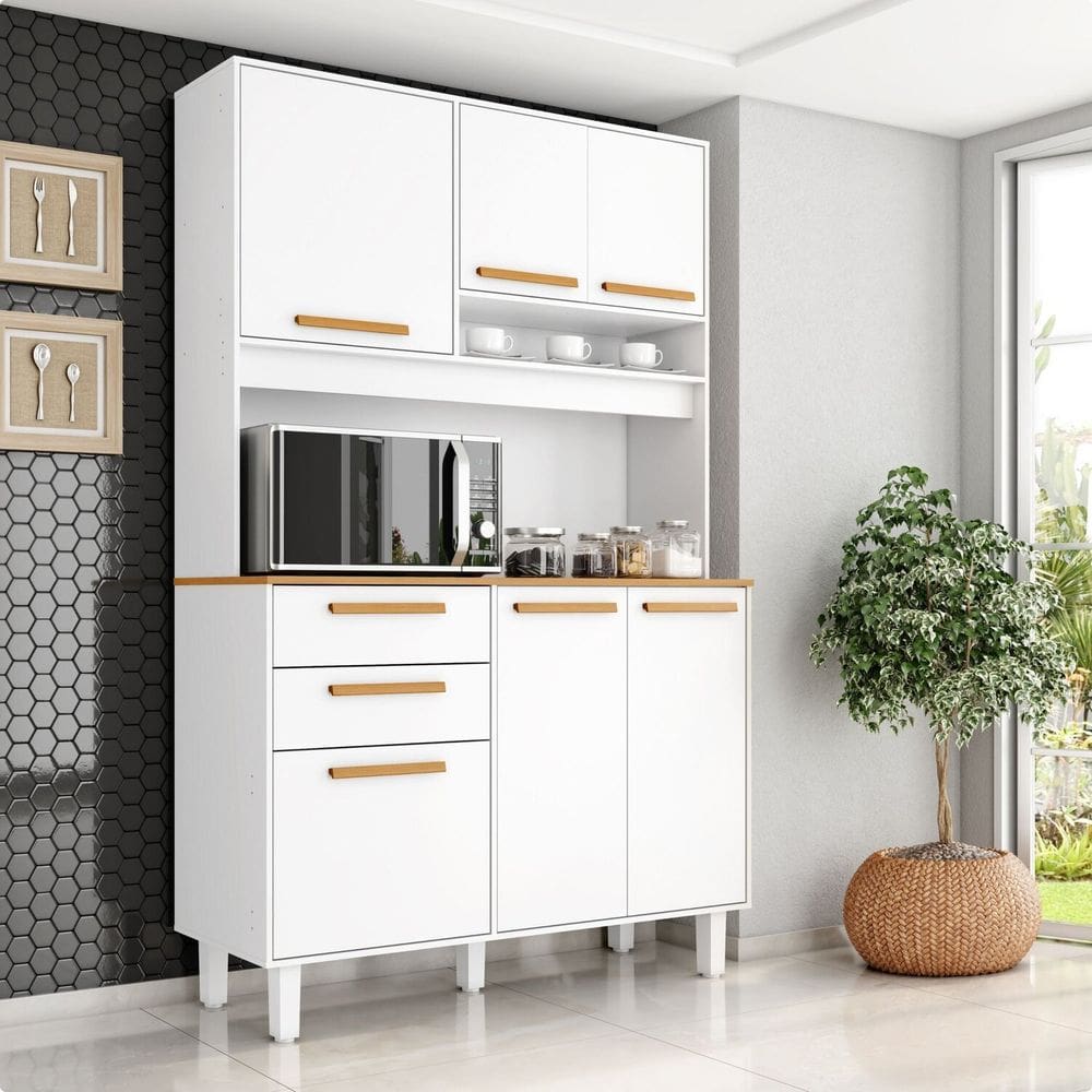 Cozinha Completa 6 Portas 2 Gavetas 120cm Prime Branco