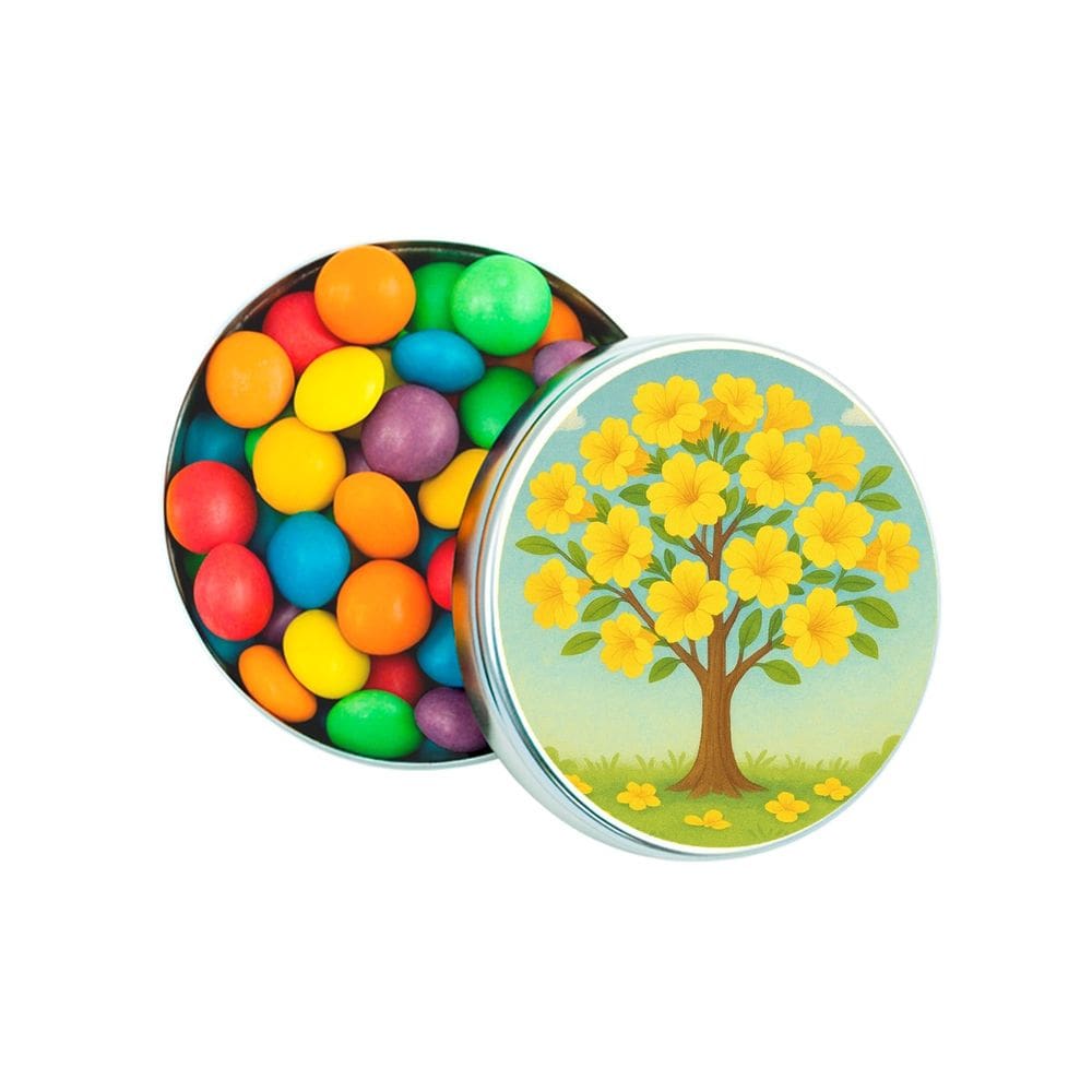 Kit 30 Latinhas Lembrancinhas Flor de Ipê Amarela