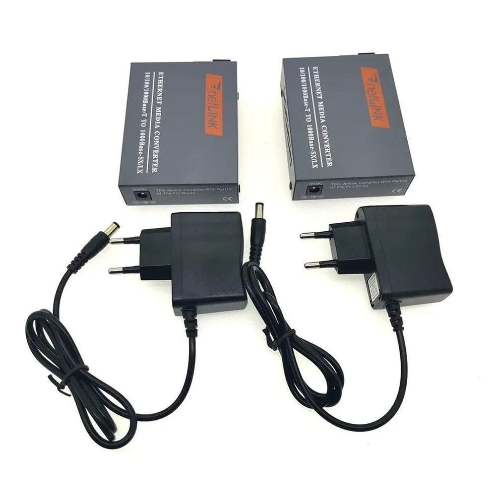 03 Pares Conversor Mídia Gigabit  Par A+B  Fibra Óptica 20Km