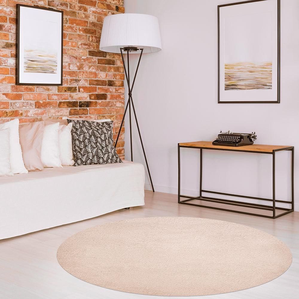 Tapete Redondo Melody Marfim 140Cm Jolitex